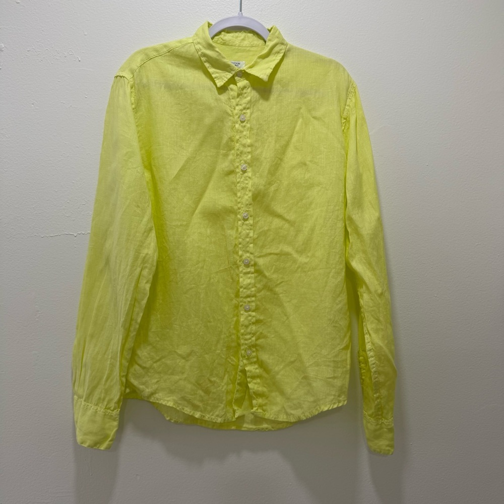 Haris Cotton Button Down Shirt Womens Sz S 100% Linen Coastal Grandma Summer
